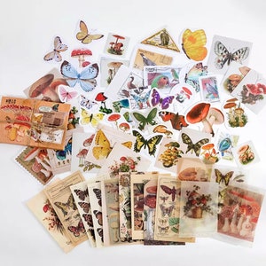 Scrapbooking Bundle 6 DIFFERENT THEMES Junk Journal Set Scrapbook Supplies Creative Journaling Craft Supplies Scrapbook Set Mushrooms Butterfly