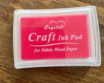 Bright Pink Ink Pad - Scrapbook Supplies - Wood Ink - Paper Ink - Craft Ink Pad - Stamping Ink Pad - Fabric Ink - Textile ink pad - Collage