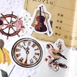 Esthetische stickers - 46 dagboekstickers - plakboekbenodigdheden - ambachtelijke stickers - ongewenste dagboekstickers - esthetische stickers - stickerset