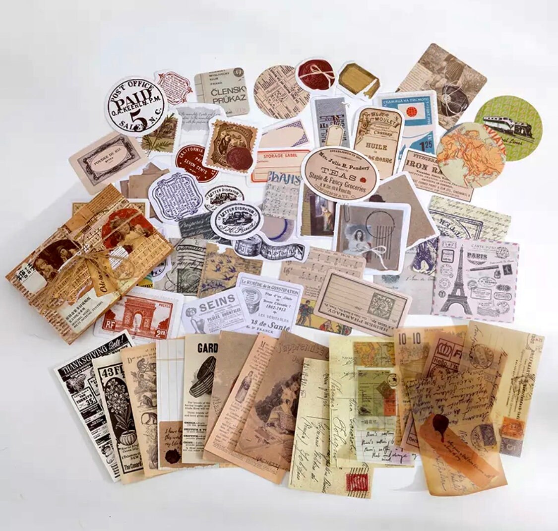 Vintage Scrapbook Mixed Set Junk Journal Set Paper - Etsy Vintage Scrapbook Mixed Set Junk Journal Set Paper - Etsy