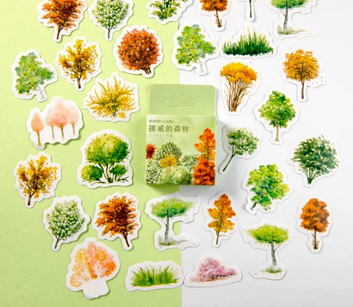 Empty Sticker Tree Tree Sticker Set - Decorative Stickers - Scrapbook Supplies - Forest ...
