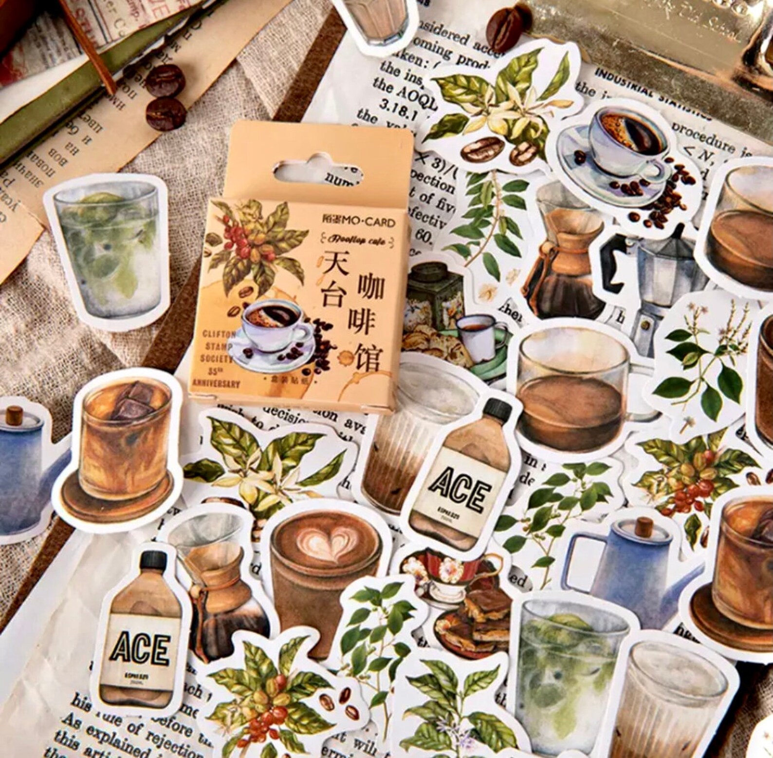 Coffee Sticker Set - Journal Supplies - Scrapbook Supplies - Craft ...