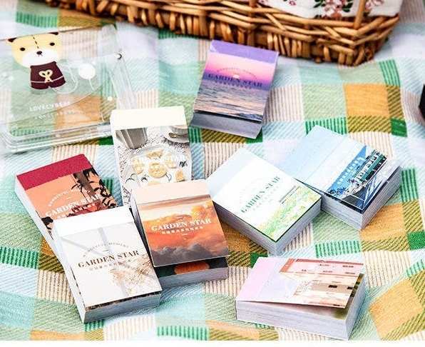 Landscape Sticker Book Sunset Romantic Series 8 Colour Choice 50 Stickers  Junk Journal Supplies Scrapbooking Aesthetic Stickers 