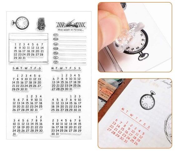 Journal Supplies, Calendar Stamp, Perpetual Calendar, Monthly Calendar,  Planner Stamp, Acrylic Stamp, Bullet Journaling Stamps, Custom Stamp 