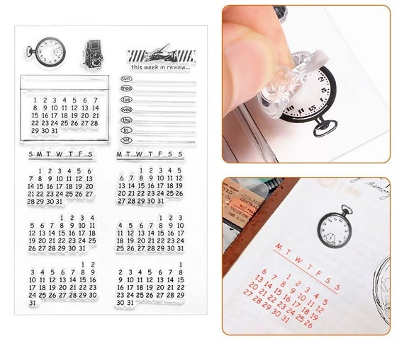 Planner Stamps - Days and Months Rubber Stamp Set - Clear Stamps - Bullet  Journal - Photopolymer Acrylic Stamp - Numbers - Date Stamps