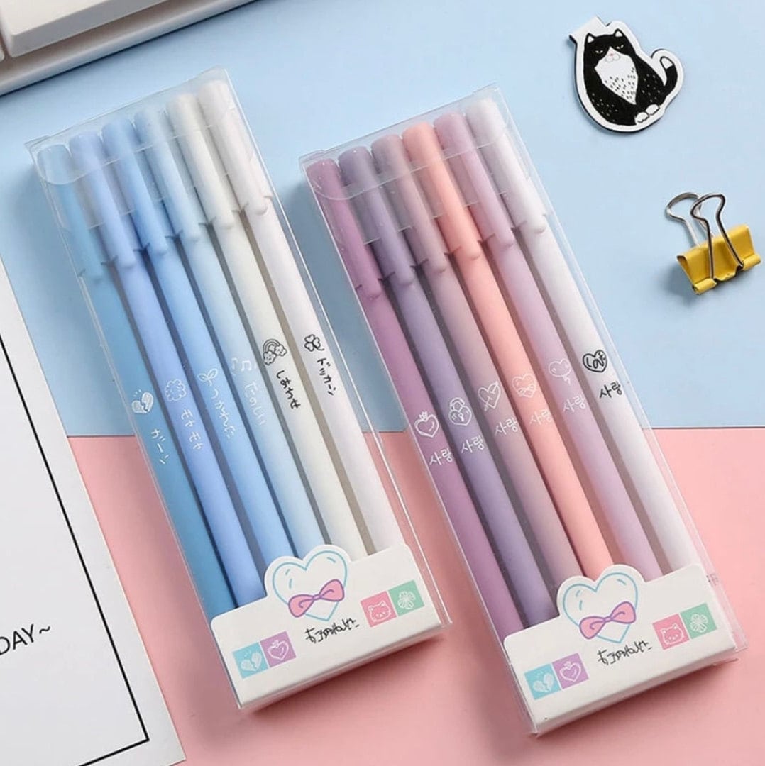  SELINAZ - 12 bolígrafos de gel de vaca kawaii, canetas escolar,  papelería japonesa Zakka Papelaria, suministros de material de oficina :  Herramientas y Mejoras del Hogar