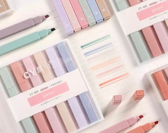 Pastel Highlighter Pens Bullet Journal Pen Set Kawaii Stationery Planner Highlighters Office Supplies School Supplies
