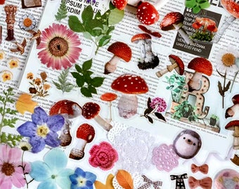 Gepresste Blumen Aufkleber - 8 Auswahlmöglichkeiten - Scrapbook Zubehör - Florale Aufkleber - Junk Journal Zubehör - Vintage Aufkleber - Handwerk Aufkleber