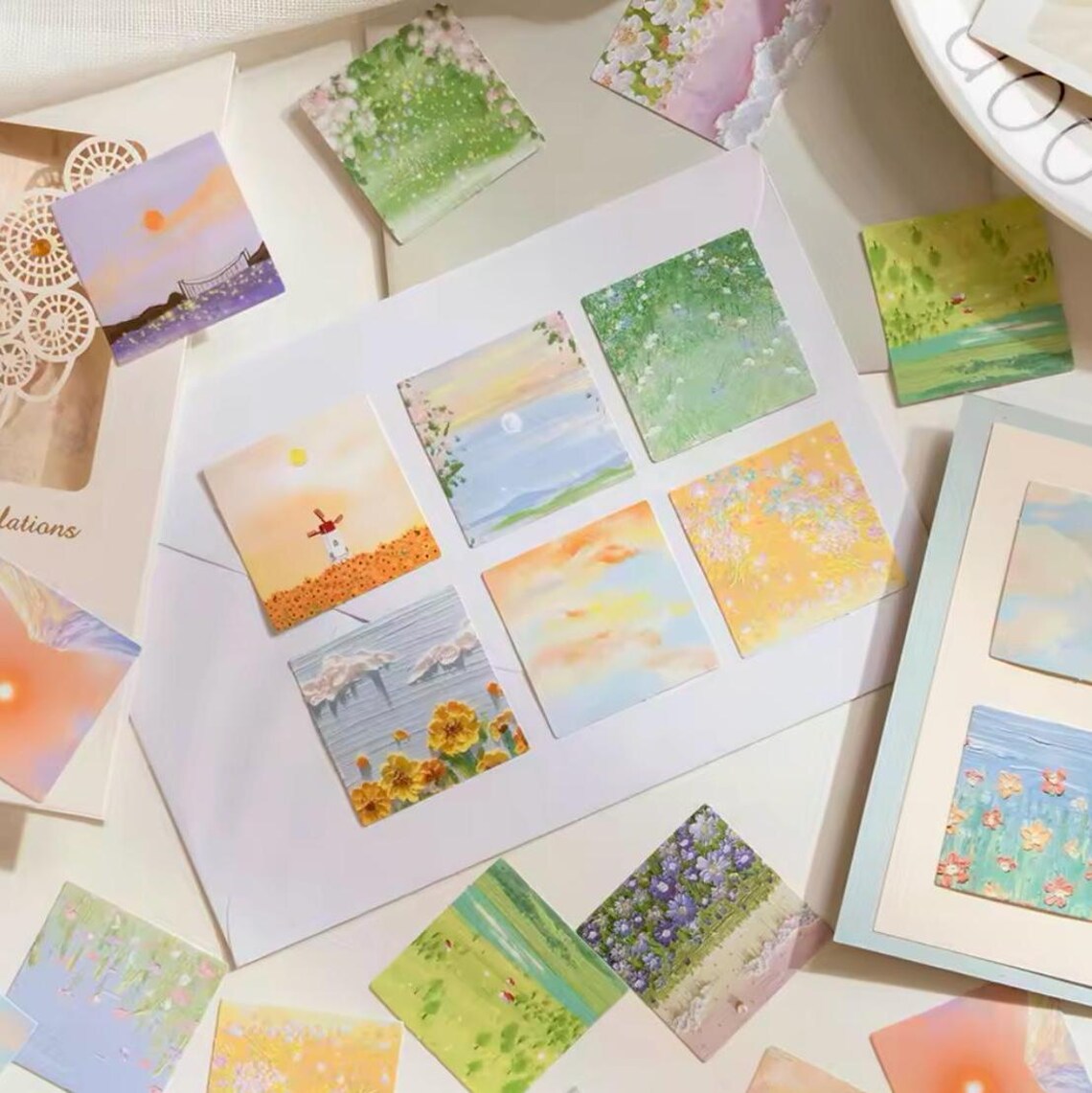 Aesthetic Scenery Stickers - 46 Flower Stickers - Landscape Stickers ...