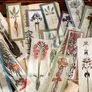 40 Botanical Stickers - Scrapbook Supplies - Junk journal Stickers - Retro Stickers - Floral Stickers - Washi Stickers - Card Making