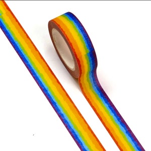 Regenbogen Washi Tape 10m - Bastelbedarf - Dekoratives Masking Tape - Kreatives Journaling Tape - Partyzubehör - Vielzweck Washi Tape