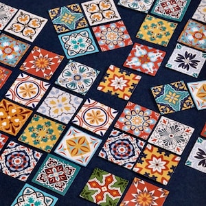 Stickers carrelage rétro - Scrapbooking vintage - Stickers espagnols - Fournitures créatives - Fournitures pour journaux intimes - Stickers collage - Journalisation indésirable