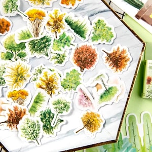 Stickerset boom - decoratieve stickers - plakboekbenodigdheden - bosstickers - dagboekbenodigdheden - kortstondige sticker - decoratieve stickers