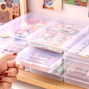 Sticker Storage Box - Scrapbook Supplies - Multipurpose Waterproof Storage Box - Washi Tape Box - Pen Storage Box - Stationery Supplies