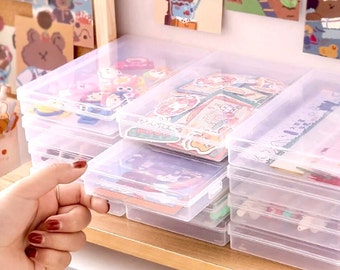 Sticker Storage Box - Scrapbook Supplies - Multipurpose Waterproof Storage Box - Washi Tape Box - Pen Storage Box - Stationery Supplies