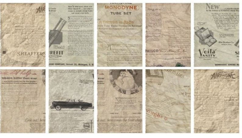 Vintage Book Themed Paper - Scrapbook Supplies - Craft Supplies - Creative Journalling Paper - Decorative Paper - Collage Supplies Weekly Newspaper