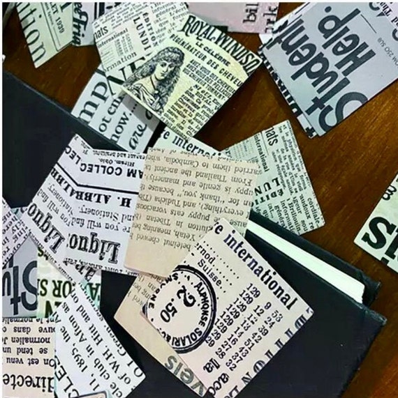 Old Newspaper Stickers, Retro Planner Stickers, Vintage Scrapbook