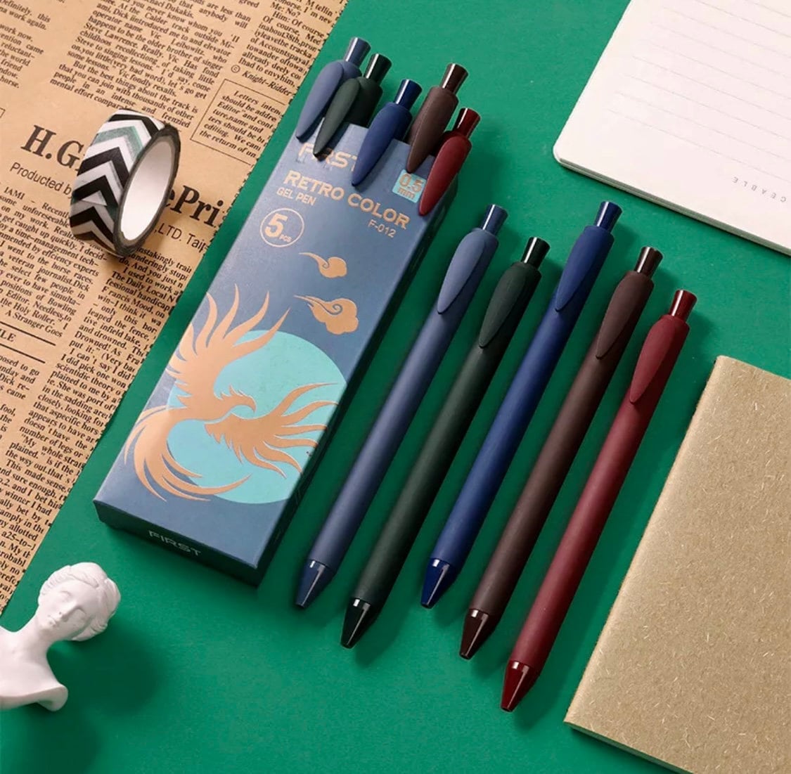 Coloured Gel Pen Set Six Colour Themes Aesthetic Coloured Pens
