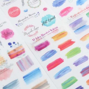 Aesthetic Stickers - Watercolour Stickers - 6 Sheets - Colour Palette Stickers - Scrapbook Supplies - Journal Supplies - Planner Supplies