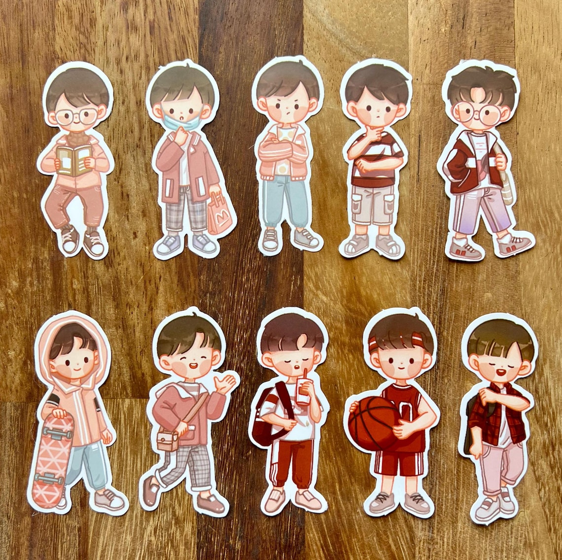20 Boy Stickers - Scrapbook Supplies - Cartoon Stickers - Penpal ...