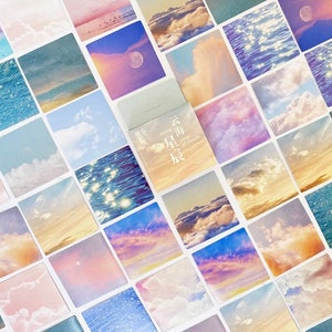 Aesthetic Sticker Set - Scenery Stickers - Journal Supplies  - Scenery Stickers - Sky Stickers - Cloud Stickers - Scrapbook Supplies