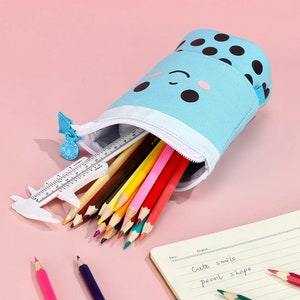 Cute Bubble Tea Pencil Case - Kawaii Stationery - FOUR COLOUR CHOICES - Boba Pencil Case - Stationery Gift - School Supplies - Cartoon Case