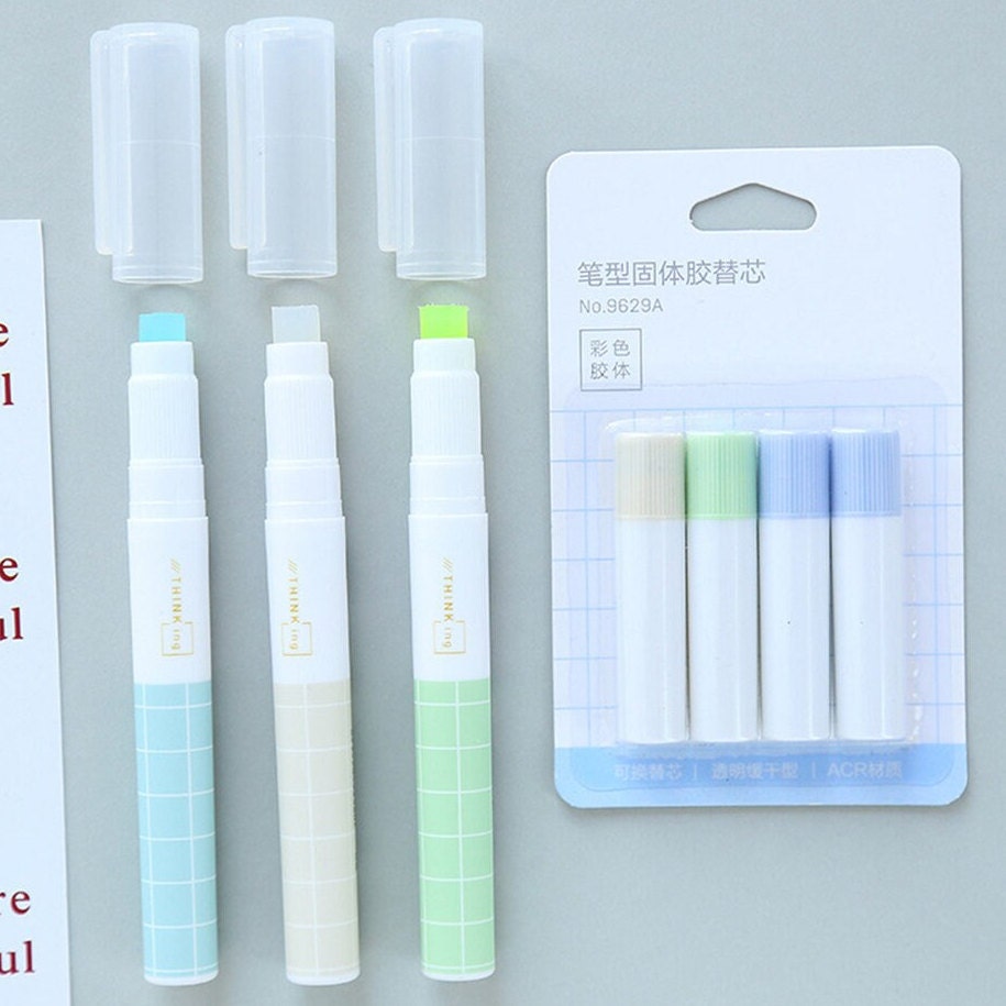 Penna Nastro Biadesivo 4 Pezzi Retrattile: Dispenser Silenzioso Per Scrapbooking, Journaling E Scuola, Colla A Rotolo Da 500 Cm
