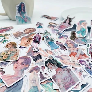 50 Female Stickers - Journal Supplies - Aesthetic Stickers - Scrapbook Supplies - Laptop Decoration - Craft Supplies - Boho Stickers - Craft