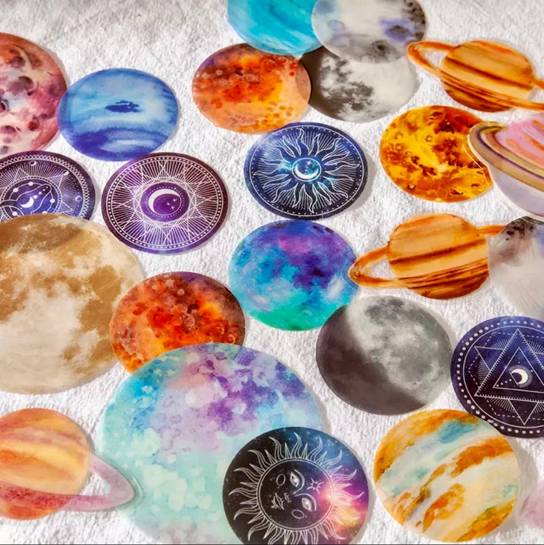 Planet Stickers - Crafting Supplies - Outer Space Stickers - Creative ...