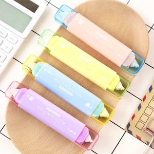 Cola em rolo 2 em 1 e fita corretiva - Material escolar - Papelaria kawaii - Material de volta às aulas - Material para scrapbook - Papelaria pastel