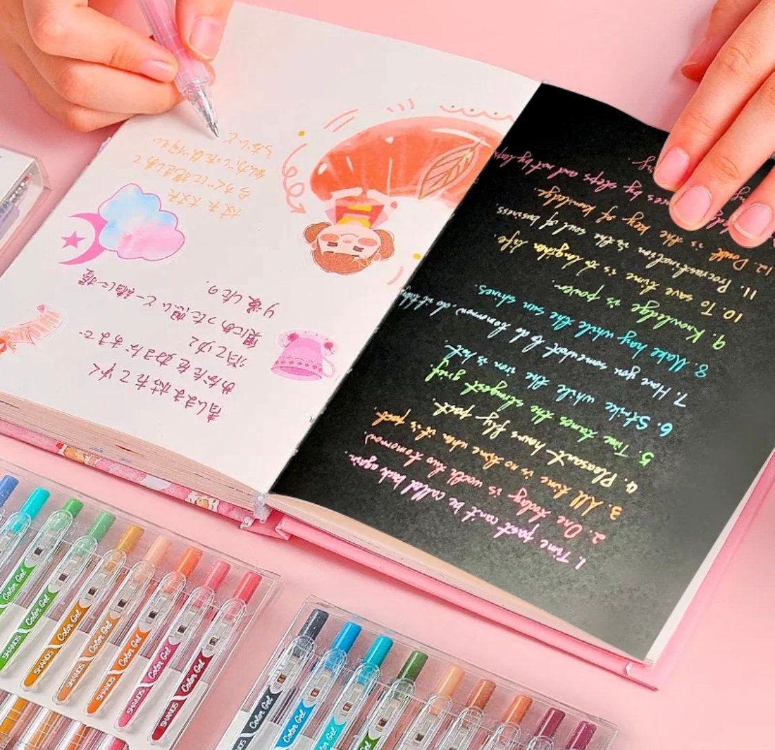 Morandi Colors Gel Ink Markers Pen Highlighter Journal Drawing School  Supplies
