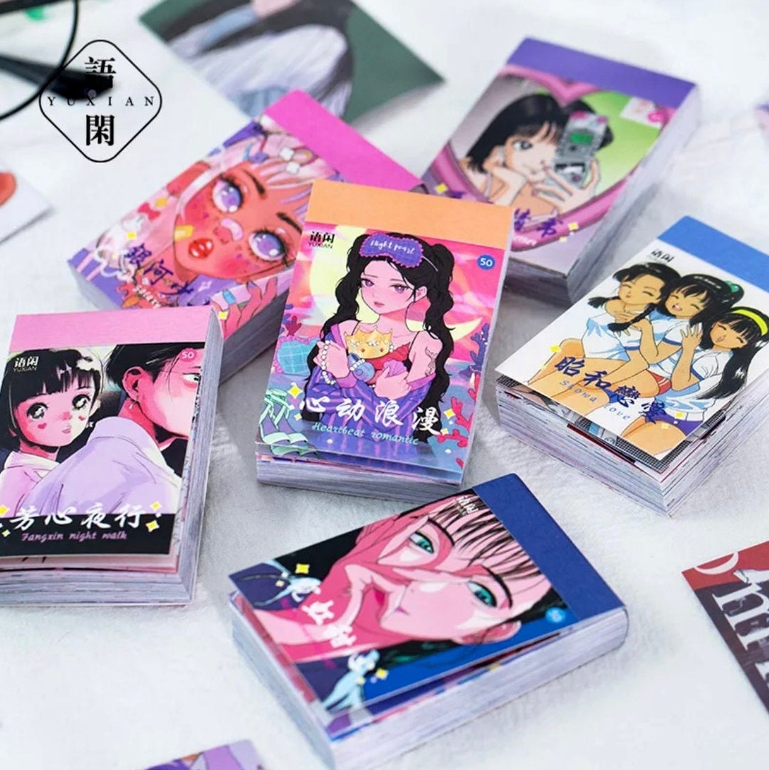 50 Pcs Cartoon Japanese Anime Stickers Lovely Girl Sticker for Journaling  Supplies Junk Journal Planners Scrapbooking - AliExpress