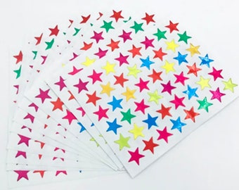 Veelkleurige glanzende sterstickers - 6 vellen beloningsstickers - plannerbenodigdheden - beloningskaartstickers - benodigdheden voor docenten - stickerset