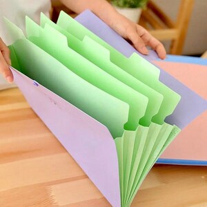 Paper Organiser A4 Expanding Folder School Supplies Filing Folder Office Supplies Paper Storage Collage Supplies Pocket Folder image 3