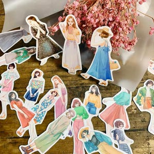 100 vrouwelijke stickers - modestickers - mensenstickers - plakboekbenodigdheden - junkjournalstickers - stickers kaarten maken - ambachtelijke sticker