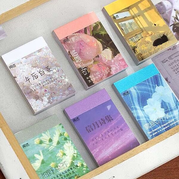 1 PCS Colorful Floral Print Kawaii Aesthetic Book Journal Stickers
