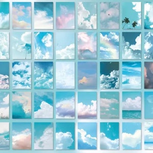 Cloud Series Sticker Book - 6 COLOUR CHOICES - 50 Cloud Stickers - Scrapbook Supplies - Creative Journaling - Moon Stickers - Washi Stickers