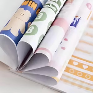 A5 stickerboek - Bullet Journal-stickers - dagboekbenodigdheden - Cartoon stickerboek - decoratieve stickers - plakboekbenodigdheden - collage