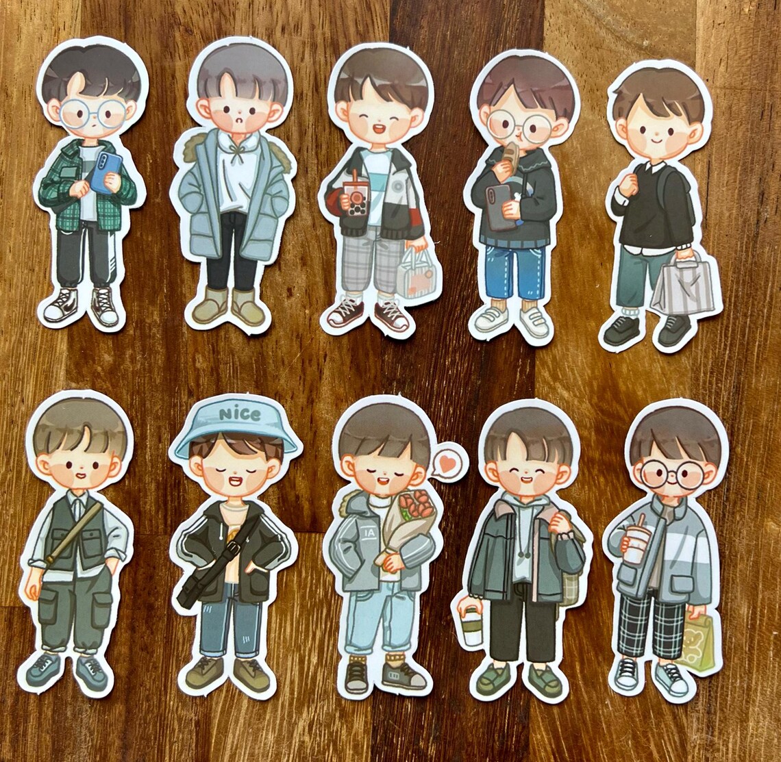 20 Boy Stickers - Scrapbook Supplies - Cartoon Stickers - Penpal ...