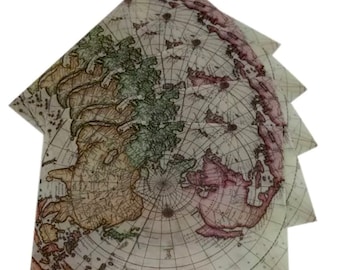 5 Map Envelopes - Craft Supplies - Decorative Envelopes - Junk Journal Supplies - Penpal Supples - Card Making Supplies - Scrapbooking