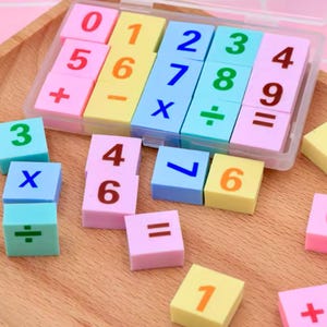 15 Maths Rubbers - School Supplies - Office Supplies - Craft Supplies - Back To School - Kawaii Stationery - Fun Stationery - Novelty Gift