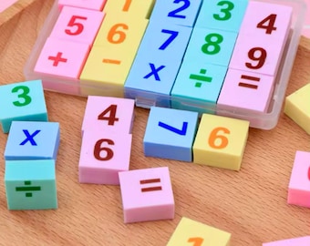 15 Maths Rubbers - School Supplies - Office Supplies - Craft Supplies - Back To School - Kawaii Stationery - Fun Stationery - Novelty Gift