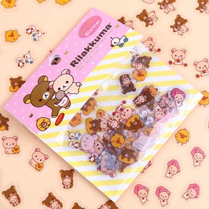 Stickers teddy- en eend - 80 kawaiistickers - waterdichte stickers - laptopdecor - mobiele stickers - dagboekbenodigdheden - stickers beloningskaart