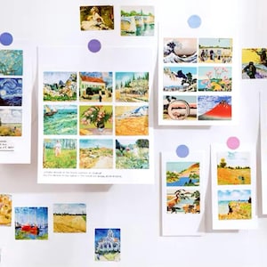 46 Famous Painting Stickers - 6 Artists Choice - Card Making Stickers - Scrapbook Supplies - Craft Stickers - Art Stickers - Collage Sticker