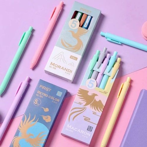 1 Satz Regenbogen-Aquarell-Gel Pens – 6 Bunte Farben, 0,8 Mm Spitze, 14,5 Cm Lang – Für Malerei, Schule & Zeichnen