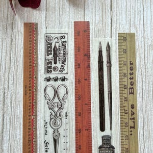 40 Retro Aufkleber zum Thema Schreibwaren - Scrapbook Zubehör - Junk Journal Aufkleber - Washi Sticker Set - Lineal Aufkleber - Kartenherstellung