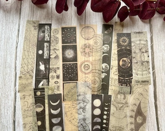 40 Celestial Stickers - Scrapbook Supplies - Craft Stickers - Decorative Stickers - Journal Stickers - Washi Stickers - Collage Supplies