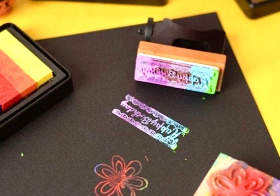 Rainbow Colours Ink Stamp Pads (Pack of 6) Paints