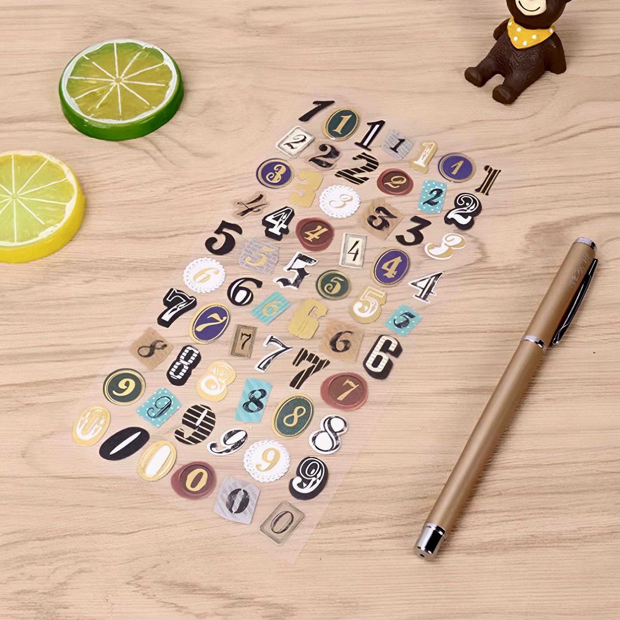Alphabet & Number Stickers - 6 Sheets - Letter Cut Out Stickers ...