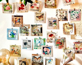 Książka naklejek z serii Square Series - SIX THEMES - Naklejki estetyczne - Materiały do scrapbookingu - Naklejki do majsterkowania - Junk Journaling - Tworzenie kartek